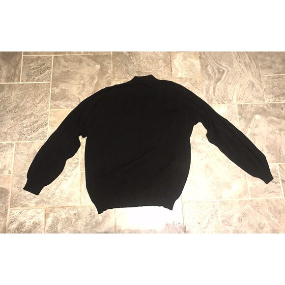 Mens VTG Field Gear Black Cotton Sweater Sz Medium Turtleneck Pullover - Picture 3 of 3